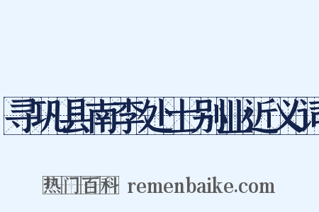 寻巩县南李处士别业近义词是什么意思的图片